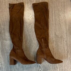 Steve Madden Camel Suede Over the Knee Boots